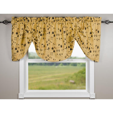 Paw Print On Canvas Manila Gathered Valance Lined VGRE0902 - The Fox Decor
